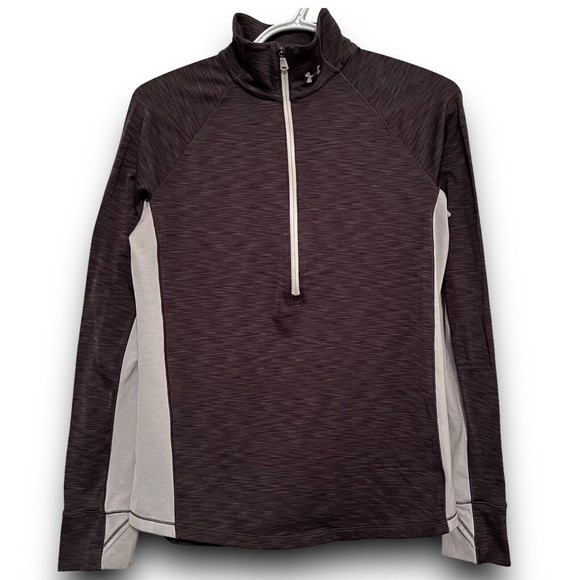 Under armour Jackets & Blazers - Under Armour Medium Adult Running Jacket Gray Fitted Cold Gear 1/2 Zip Pullover